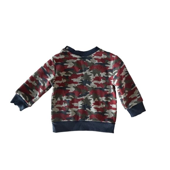 Camo Print Baby Sweatshirt "New In Town" 3/6 Months - Weeplay - Picture 2 of 6